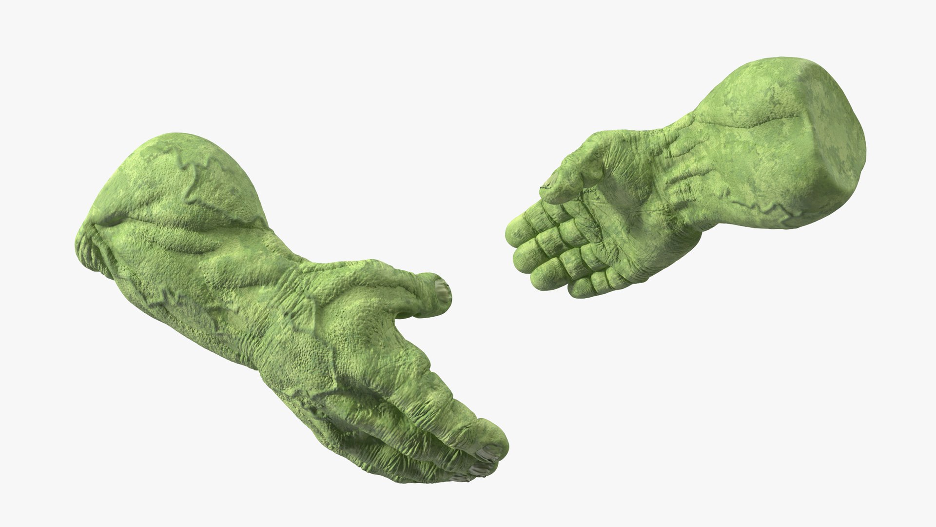 Handshake Hulk Hands Rigged for Cinema 4D 3D model preview