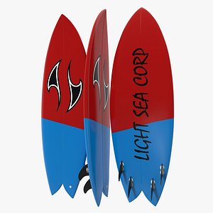 3d model surfboard fish 2