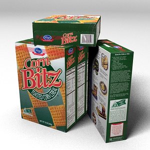3d corn bitz cereal box model