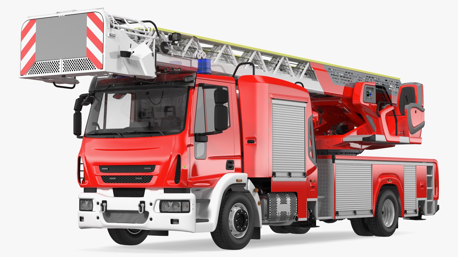 Firefighting Truck with Ladder 3D model preview