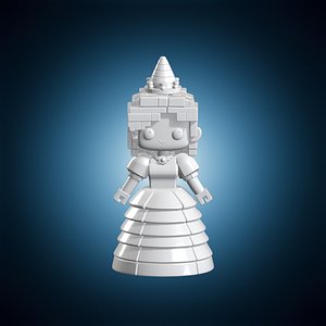 3D Brick Princess Figure 3D Print Model