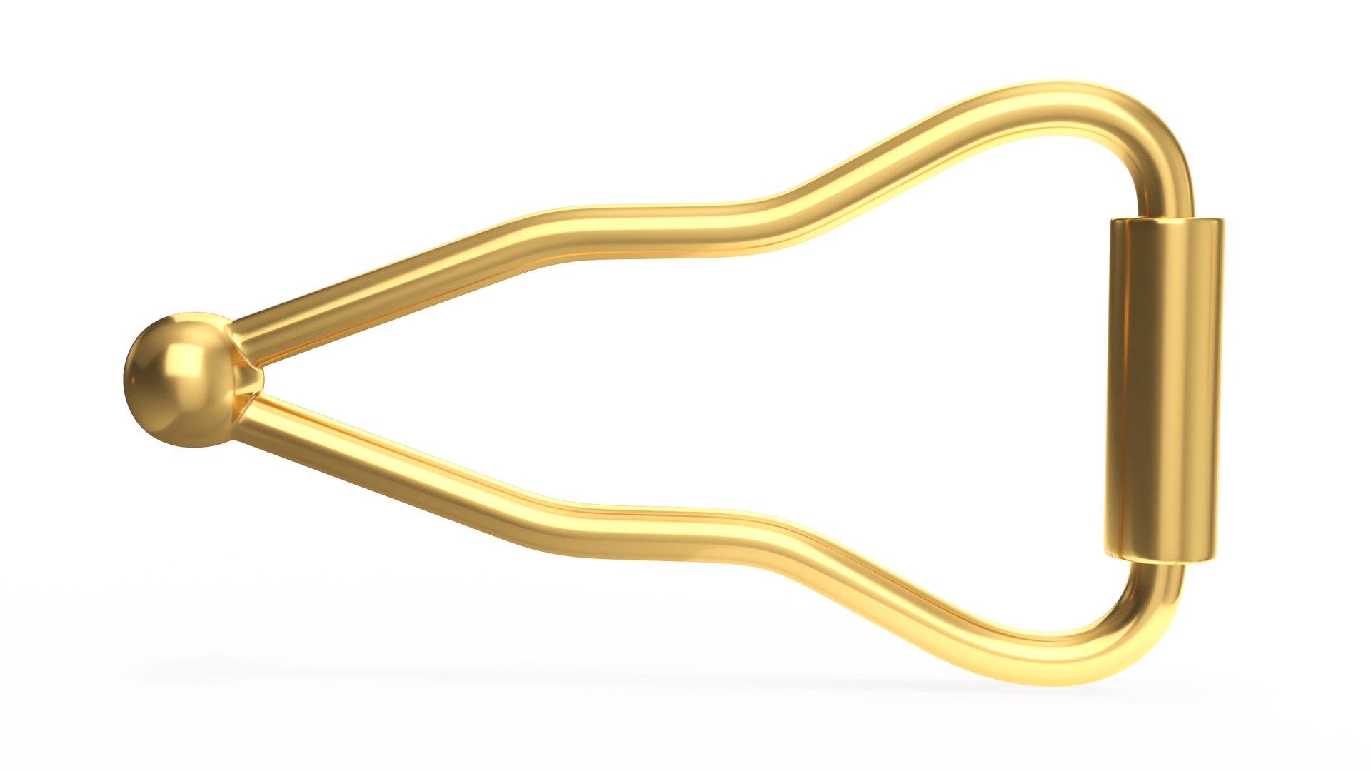 Clasp Figure Eight Safety Gold 3D model preview