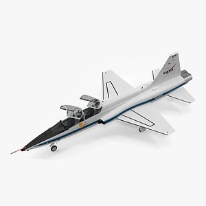 3D model NASA Trainer Jet Aircraft T-38 White Rigged for Cinema 4D