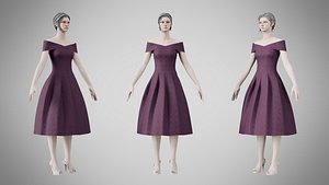 Dress 42 Grape 3D model
