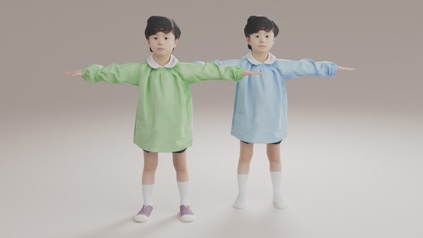 3D Asian kindergarten boy-225 Rui model