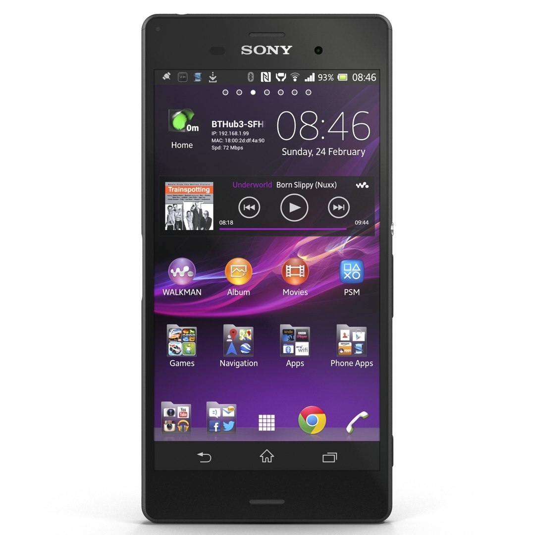 Sony Xperia Z3 Black 3D Model 3D model preview