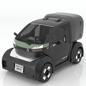 3D model Mobilize Bento electric miniature city car Green 3D Model