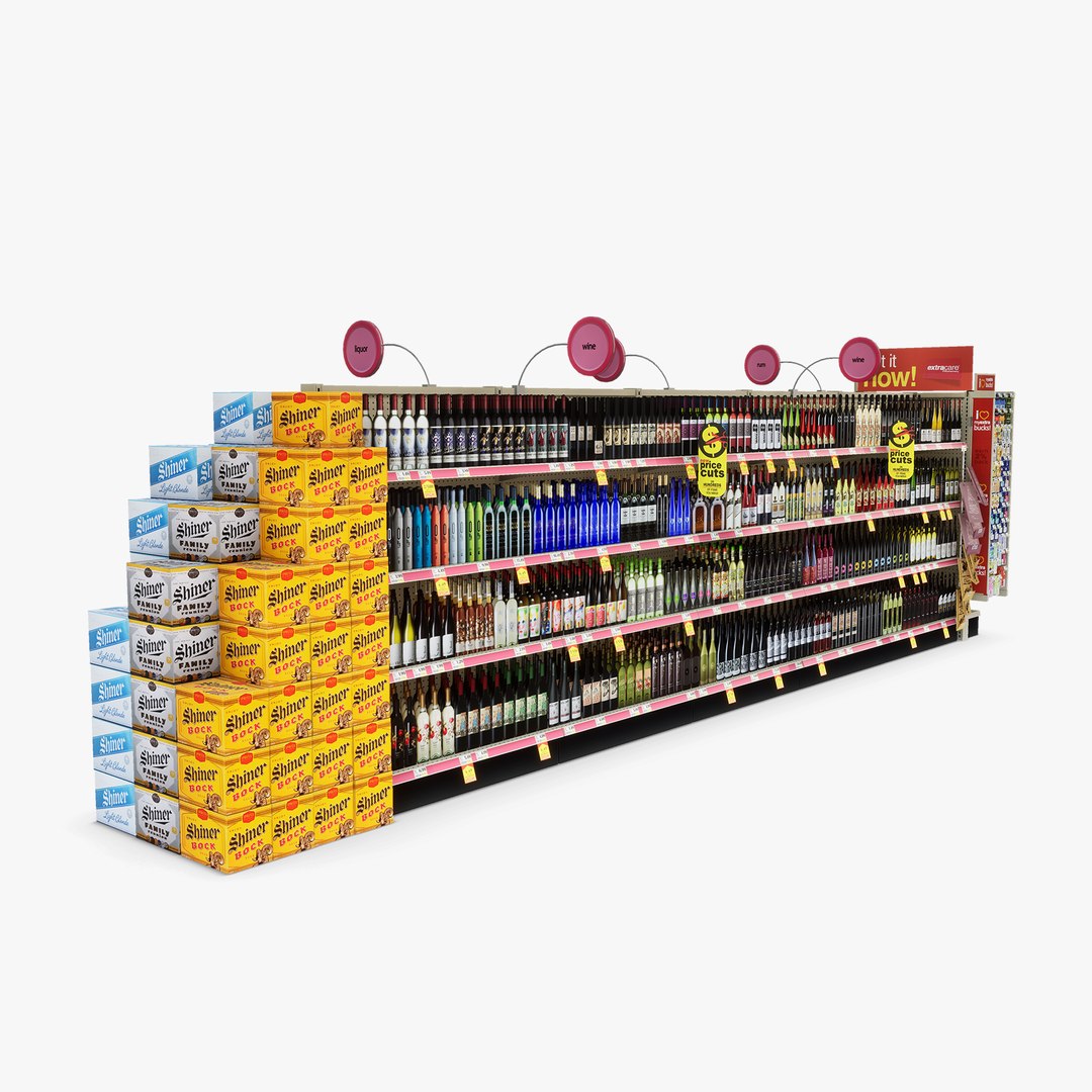 aisle 17 - 3D model https://p.turbosquid.com/ts-thumb/JA/QnmPcY/UFxdzilB/bbretailaisle17liquorwine05/png/1528311206/1920x1080/fit_q87/fc58d6f8a2a020f3bdbaad02c107288ceae5057f/bbretailaisle17liquorwine05.jpg