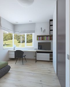 Simple child room whit soft bed