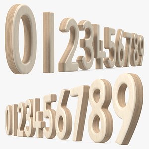 Plywood Numbers Set 3D
