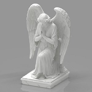 Guardian Angel Praying Statue - Ultra High Detail 3D Print Model STL OBJ