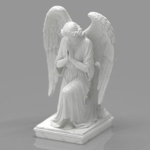 Guardian Angel Praying Statue - Ultra High Detail 3D Print Model STL OBJ