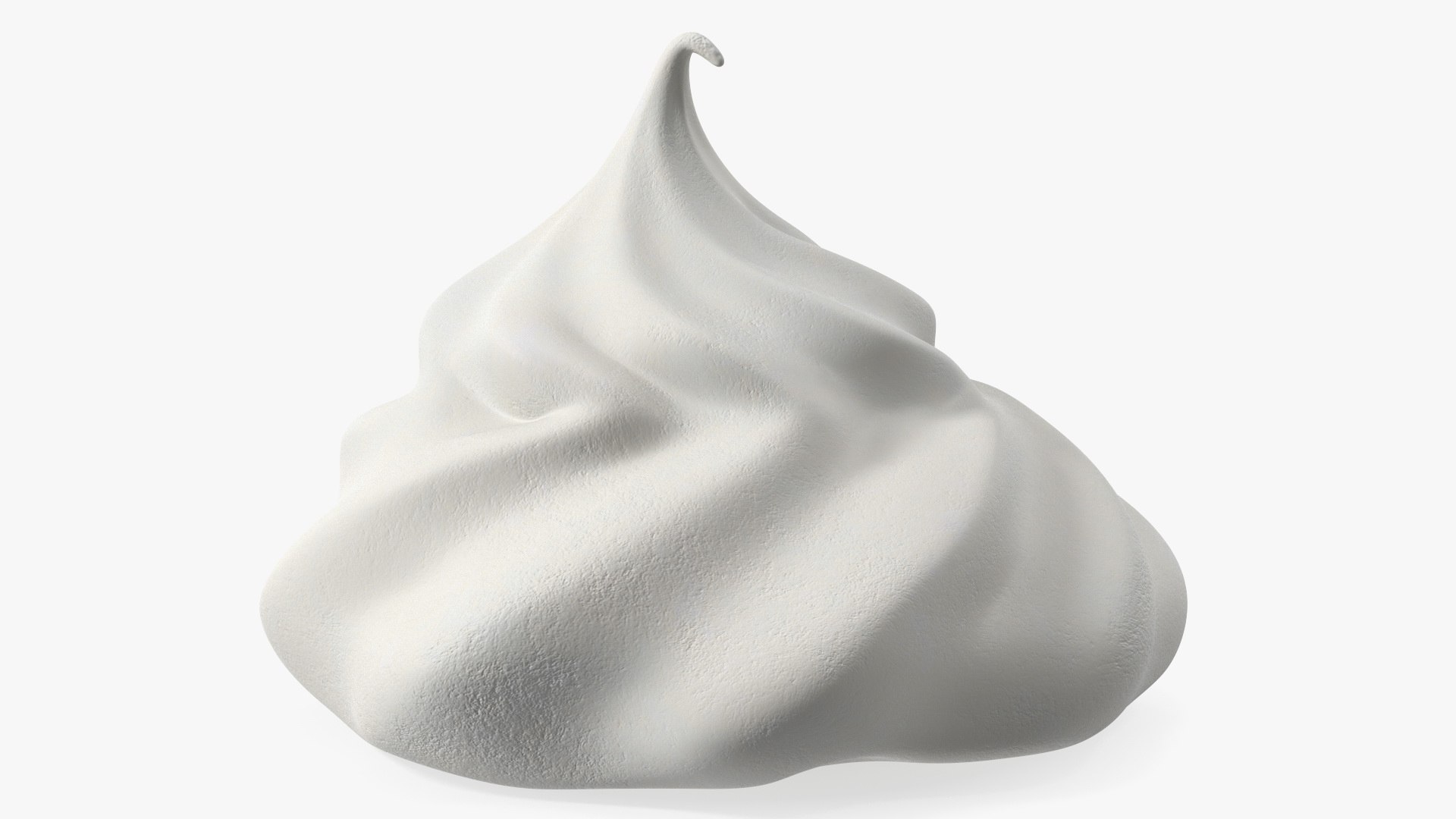 Meringue Ice Cream Cone White 3D model preview