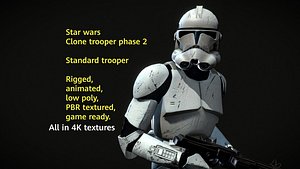 3D model Basic Clone Trooper Phase 2 Standard