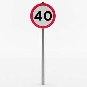 3D european speed limit sign model