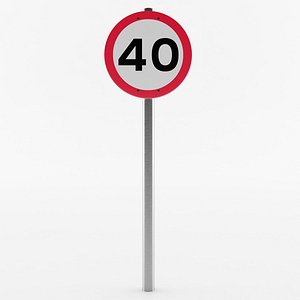 European Speed Limit Sign Style 2