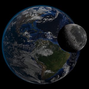 3d 3ds realistic earth moon hd