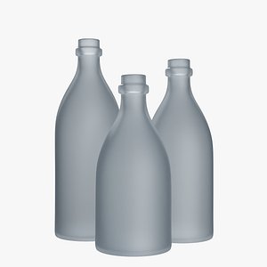 Bottles - Frosted Glass set 1a