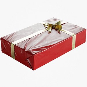 3D model christmas gift box 295x480x100mm