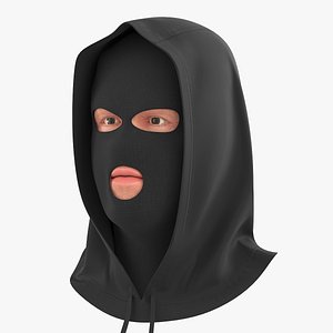 Thief Male Character Head Wearing Hood