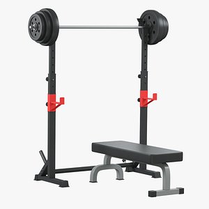 Barbell Rack Squat Rack Adjustable 3D model