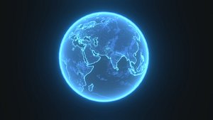 Hologram Planet Earth Sci-Fi 3D Model 4k Textures
