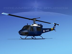 3D military bell uh-1b iroquois