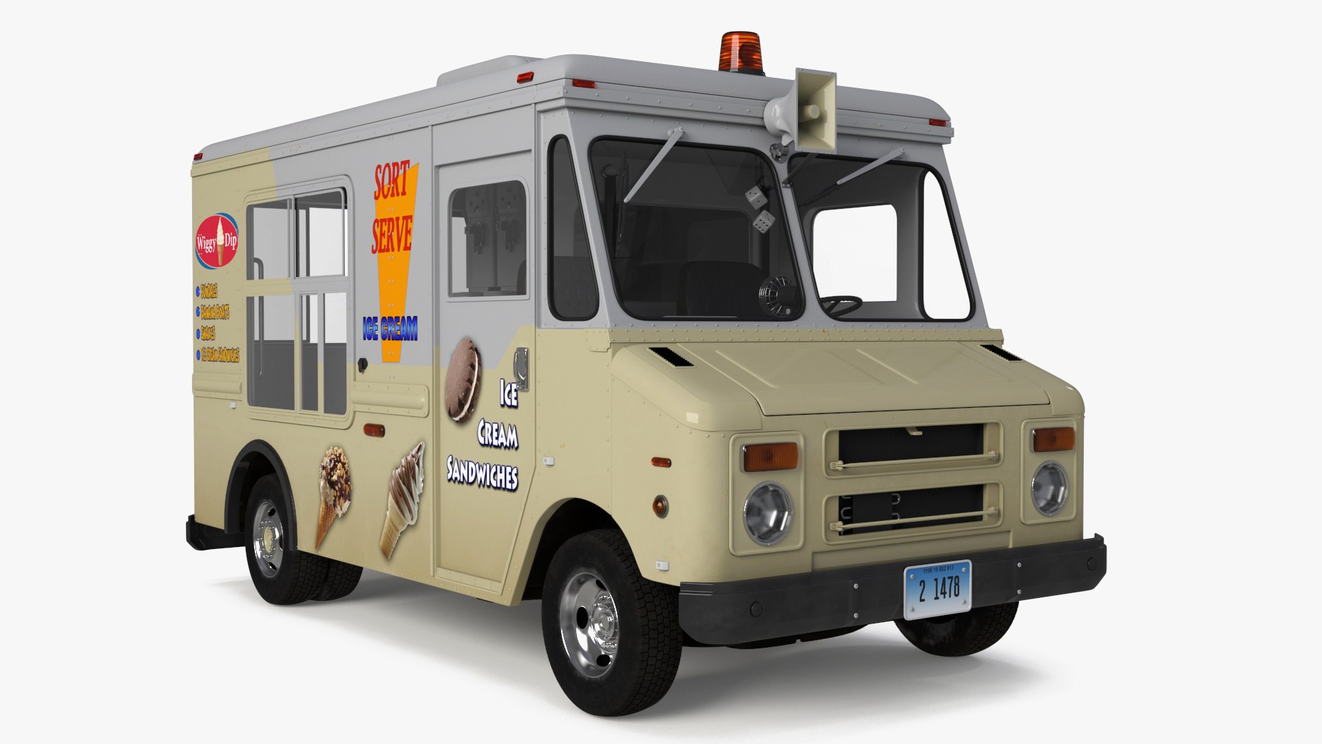 Vintage Ice Cream Truck 3D model preview