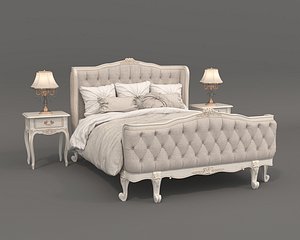 Elegant Victorian Style Bedroom Furniture Set 3D