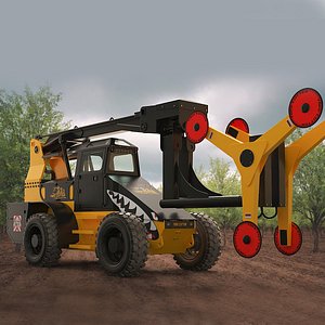 OMC Hedgehog Tree Cutter Machine Rigged for Cinema 4D 3D