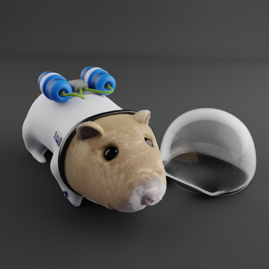 Free Cartoon Space Humster Astronaut 3D Model - TurboSquid 1300631