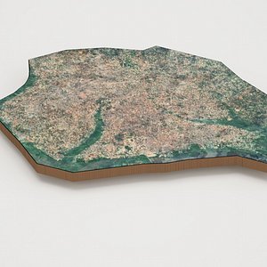 Porto-Novo Capital of Benin Realistic 3D Terrain Map