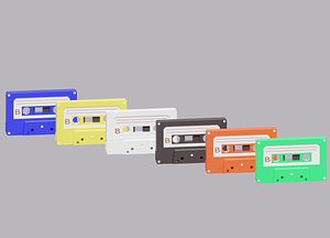 3D cartoon cassette tape
