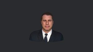 John Travolta- Realistic bust head ready 3d Model