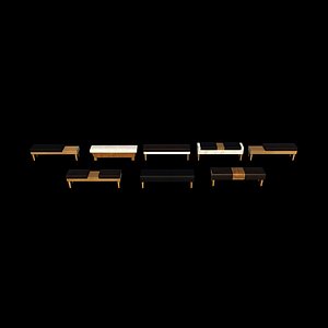 Haven Benches set 3D model 3D