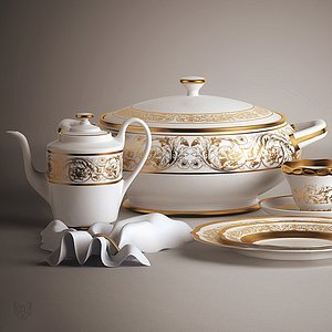3d model crockery set