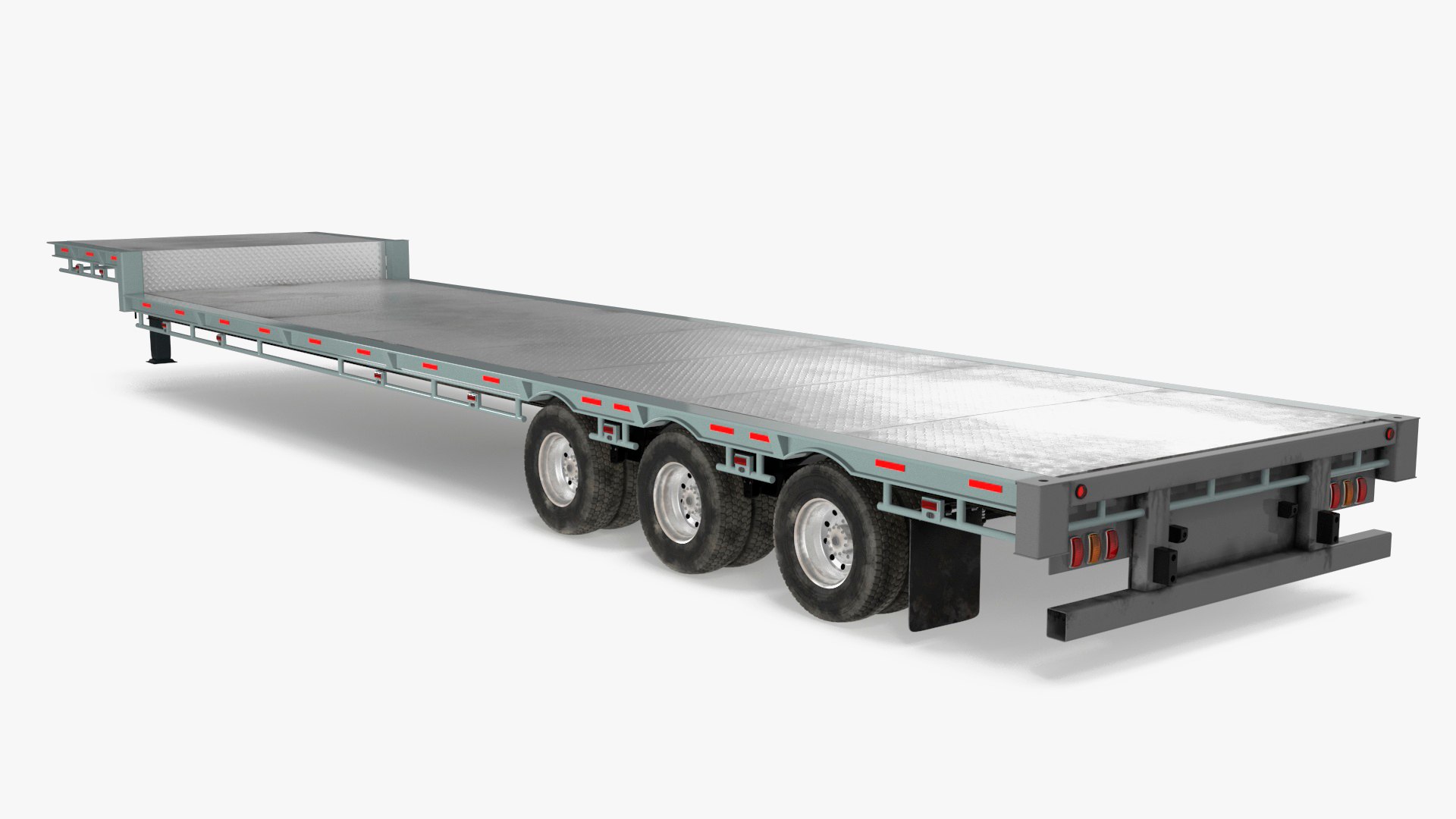 Flatbed Semi Trailer 3D model preview