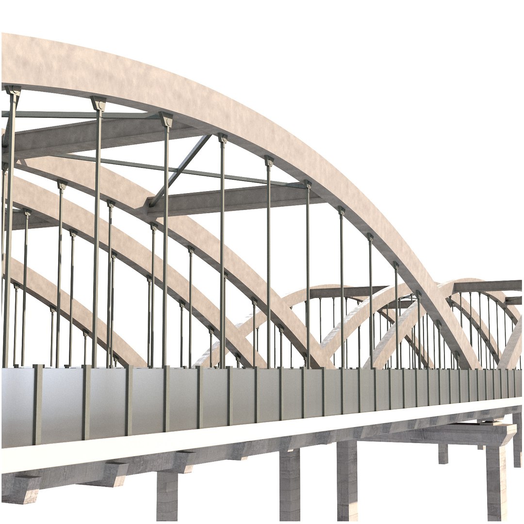 3D Through Arch Bridge With A Two-lane Road - TurboSquid 2278963