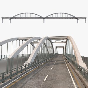 through arch bridge with a two-lane road