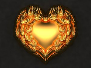 3D model heart mold hand