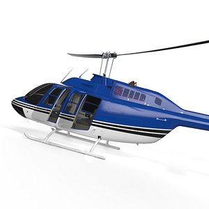 Bell 206B5 JetRanger Helicopter Rigged for Cinema 4D