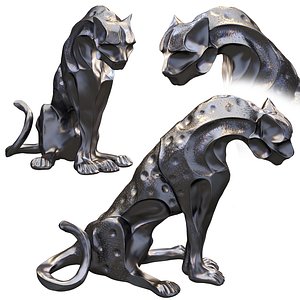 Design Toscano KY2408 Rampant Tranquility Jungle Jaguar Panther Statue 3D model