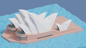 Cartoon Sydney Opera House 3D model