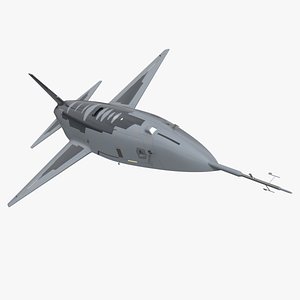 Tactical Stealth Jet with Landing Gear Deployed Grey 3D model