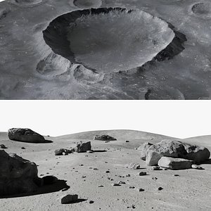 Moon terrain and Moon crater