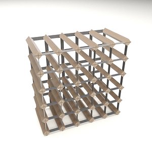 3D wine rack 25 bottles model