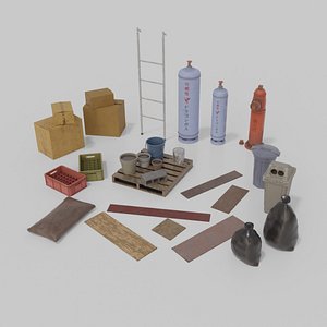 3D Japan street props set 1