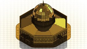 3D model Dome of the Rock Mosque -Laser cut Model