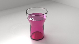 glass cup 3 liquid 3D model