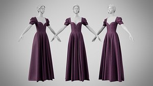 Dress 07 Grape 3D model